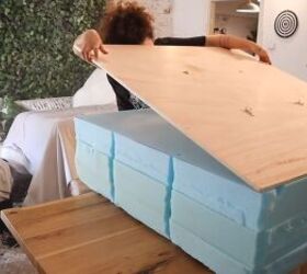 how to make a mario bellini camaleonda sofa replica out of foam, Gluing foam to the wood