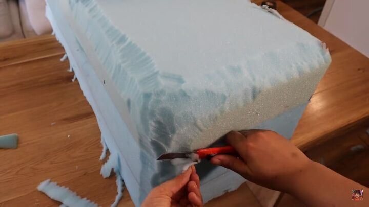 how to make a mario bellini camaleonda sofa replica out of foam, Shaping the foam