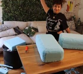 how to make a mario bellini camaleonda sofa replica out of foam, Making the arms of the sofa