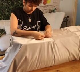 how to make a mario bellini camaleonda sofa replica out of foam, Pinning the fabric ready to sew