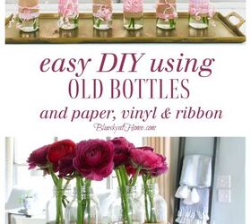Cómo decorar fácilmente botellas viejas con papel y vinilo