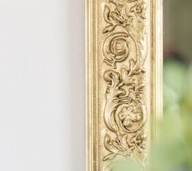 cmo hacer un marco de espejo antiguo con cera dorada, marco de espejo ornamentado pintado de oro