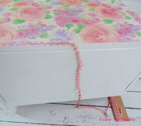 caja de pan vintage fcil de cambiar, aplicando un ribete rosa a los bordes de la panera