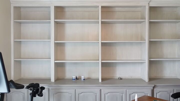 Empty bookshelves