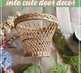 simple spring basket door decor, Cesta de primavera con flores