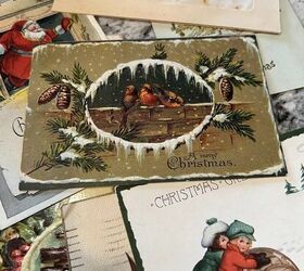 vintage christmas cards holiday display, Tarjetas de Navidad de la vendimia de visualizaci n de vacaciones