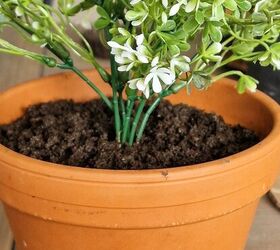 diy faux potting dirt using coffee grounds and glue