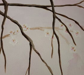una vuelta de tuerca a un cerezo en flor pintura inspirada por ana, Ramas marrones pintadas para un cerezo