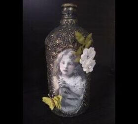 Decoupage Vintage Bottle Art