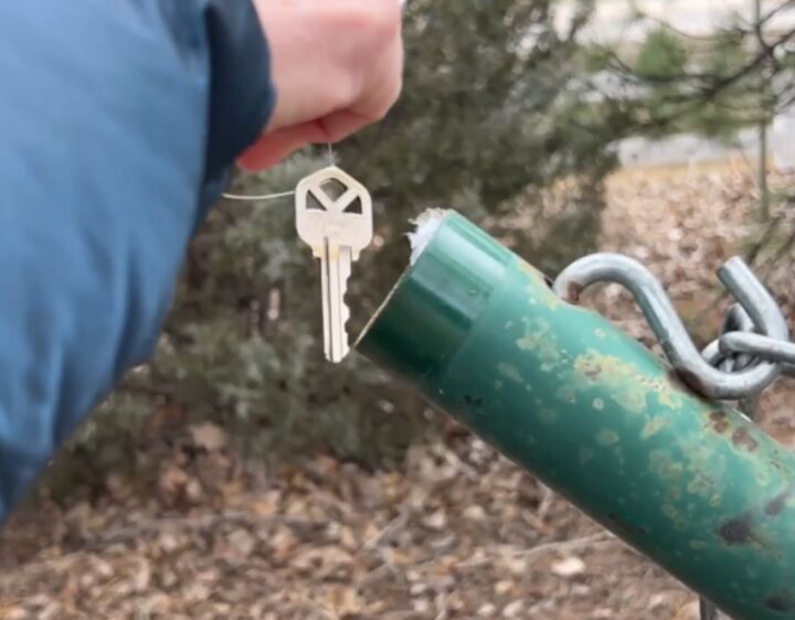 Place the key in a hammock pole