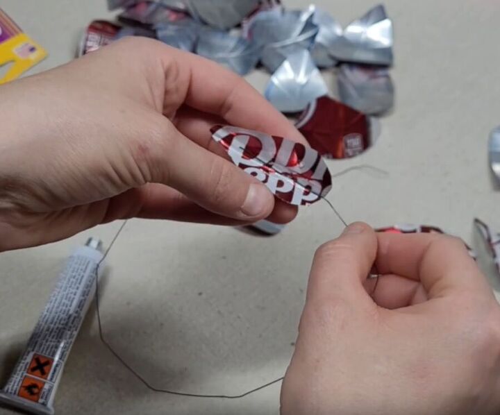 Continue attaching leaves to the wires