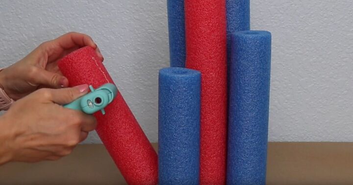 Glue the pool noodles together