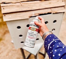 adorada casita para pjaros hecha a mano y restaurada, RUST OLEAM lata de pintura en aerosol blanco