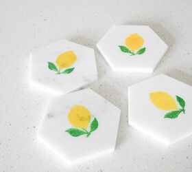 DIY STamped Lemon Coasters