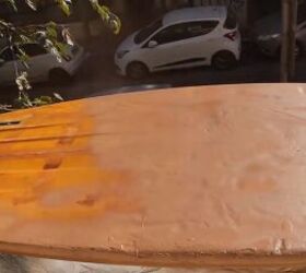 how to paint a surfboard with spray paint, Spray painting the surfboard brown