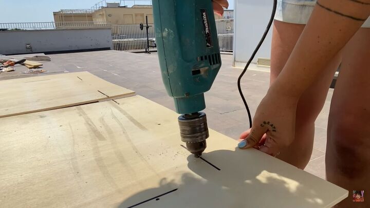 diy magazine rack, Drilling the holes in the back of the magazine rack