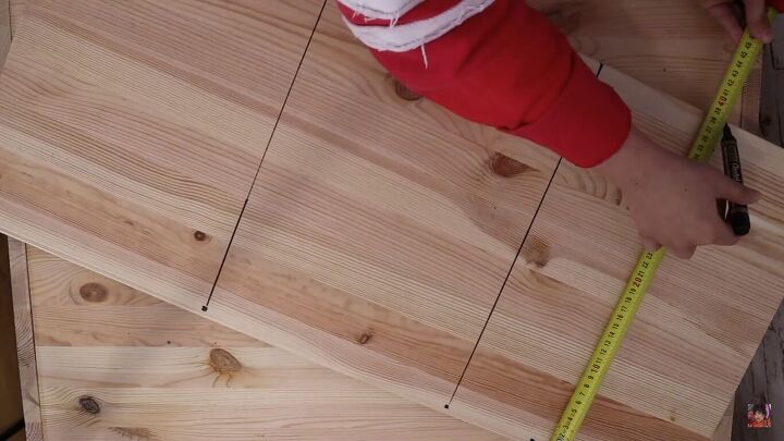 Measuring and marking where the drawers will go