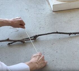 Tie string to a tree branch