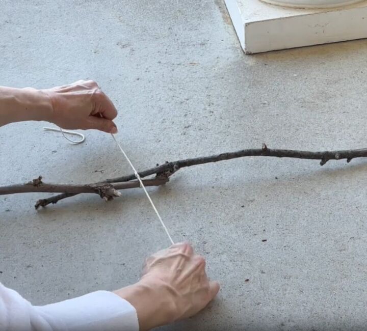 Tie string to a tree branch