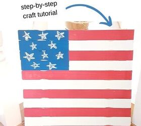 diy mini letrero de madera con bandera americana