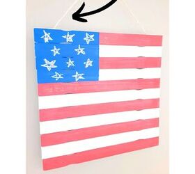 diy mini letrero de madera con bandera americana