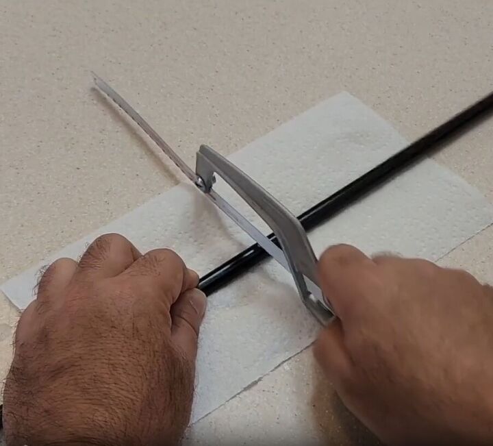 After marking the rod, carefully cut it