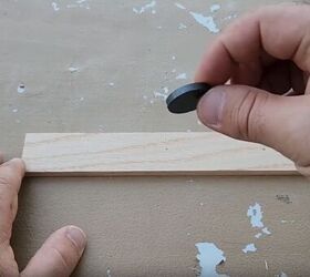 Supplies for DIY magnetic knife holder - wood strip and magnets