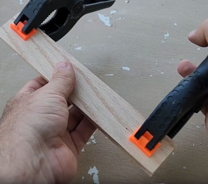 Secure the wood strips together using clamps