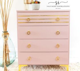 cmoda rosa y dorada glam up your furniture using metallic foils