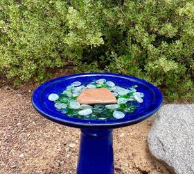 create a pollinator garden with these easy steps, A bird bath filled with glass disks a flat rock makes a great landing spot for butterflies bees We don t want our beloved pollinators to drown
