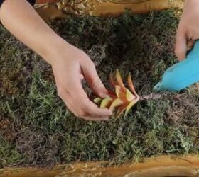 Arrange and insert succulent picks between the pool noodles