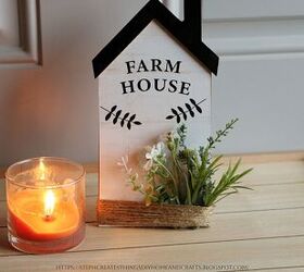 Simple Farmhouse Decoration Using One House Plaque From Dollar Tree (en inglés)