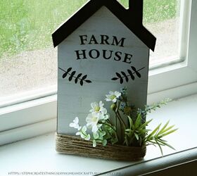 simple farmhouse decoration using one house plaque from dollar tree en ingls