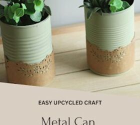 lata de metal floral holder upcycled craft