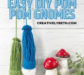 gnomos pom pom fciles de hacer con tubos de papel higinico reciclados, Gnomos Pom Pom f ciles con hilo Red Heart Creatively Beth creativelybeth redheartyarn coatsandclark gnome pompom gnomes diy craft