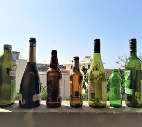 Recycled glass bottles
