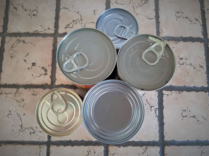 tops of tin cans