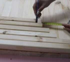 diy flow wall desk dupe, Measuring and marking the wood pieces