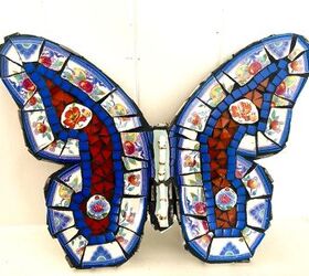 cmo hacer una mariposa de mosaico con vajilla vieja, Mariposa pique assiette