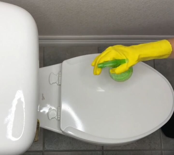 toilet cleaning hacks, Clean the toilet seat hinges and other nooks and crannies with hydrogen peroxide