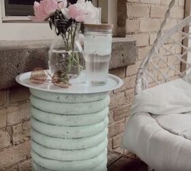 Faux stone patio accent table