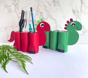 fcil y colorido dinosaurio craft utilizar como decoracin portalpices o ms, Dinosaurios de papel