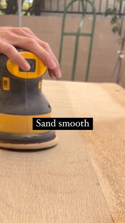 Sanding the dresser surfaces smooth