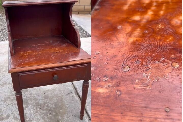 Nightstand makeover before and after