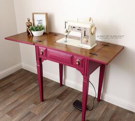 adorable mesa de costura rosa