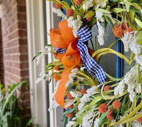 ideas para decorar el porche de otoo en la transicin del verano al otoo, Corona de oto o para la puerta principal