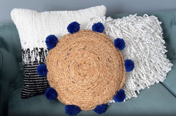 Bohemian woven pillow from placemats