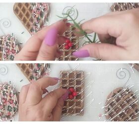 diy fake bakes gingerbread waffle ornaments