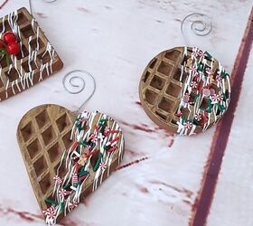 diy fake bakes gingerbread waffle ornaments