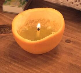 DIY orange peel candle